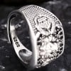 Chevalière homme argent ouverte lion