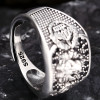 Chevalière homme argent ouverte lion