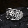 Chevalière homme argent ouverte lion