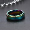 Bague tungstène brossée personnalisable arc en ciel
