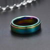 Bague tungstène brossée personnalisable arc en ciel