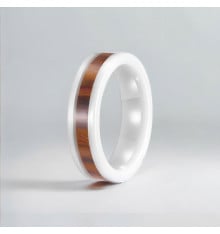 Weißer Keramikring mit Holzlinie