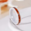 Bague céramique blanche ligne bois