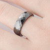 Black Ceramic faceted Band Ring