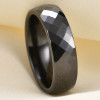 Black Ceramic faceted Band Ring
