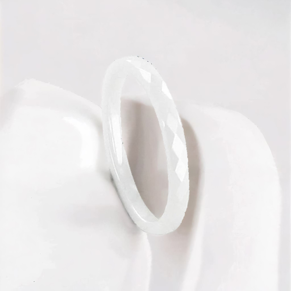 Black Ceramic faceted Band Ring