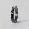 Anillo de mujer personalizado, anillo de cerámica negro facetado