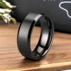 Men's Black Ceramic Brushed Custom ID Band Ring