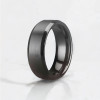 Anillo de cerámica negro mate cepillado, anillo personalizable para hombres y mujeres