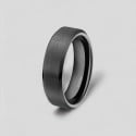 8mm Bague ceramique noire matte brossee anneau personnalisable homme femme