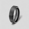 Bague ceramique noire matte brossee anneau personnalisable homme femme