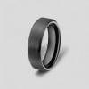 6mm Bague ceramique noire matte brossee anneau personnalisable homme femme