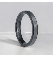 Anpassbarer Ring aus gebürsteter schwarzer Keramik