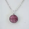 Pendentif argent homme femme plaque medaillon bonne chance resine