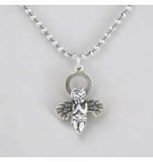 Colgante de plata para hombre y mujer, ángel de la guarda.