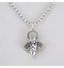 Pendentif argent homme femme ange gardien