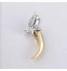 Pendentif homme argent corne dent canine aigle