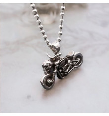 Zilveren biker schedel biker skelet hanger