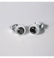Silver crystal stud earrings