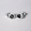 Sterling Silver Stud Earring Cubic Crystal Inlay