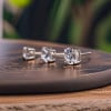 Boucles d'oreille clous homme argent zirconium - paire
