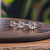 Men's Sterling Silver Cubic Zirconia Inay Studs Earrings - pair