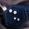 Boucles d'oreille clous homme argent zirconium - paire