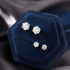 Men's Sterling Silver Cubic Zirconia Inay Studs Earrings - pair