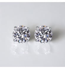 Silver zirconium stud earrings