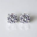 Silver zirconium stud earrings