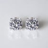 Boucles d'oreille clous homme argent zirconium - paire
