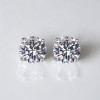 Boucles d'oreille clous homme argent zirconium - paire
