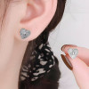 Boucles d'oreilles clous argent coeur croix homme femme - paire