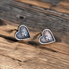 Boucles d'oreilles clous argent coeur croix homme femme - paire