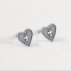 Orecchini a bottone con croce a cuore in argento per uomo e donna - paio