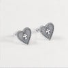 Pendientes de plata con forma de corazón y cruz para hombre y mujer - par
