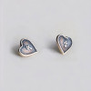 Boucles d'oreilles clous argent coeur croix homme femme - paire