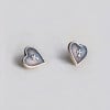 Pendientes de plata con forma de corazón y cruz para hombre y mujer - par