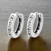 Boucles d'oreille argent homme femme creoles chiffres romains cisele - paire