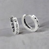 Boucles d'oreille argent homme femme creoles chiffres romains cisele - paire