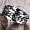Men's Stainless Steel Chain Spinner Custom Engraving Band Ring
