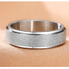 Men's Sandy Stainless Steel Spinner Custom engraving Ring