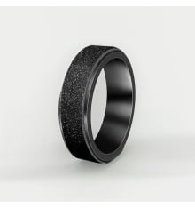 Anello antistress da uomo in acciaio – Parte girevole effetto sabbia