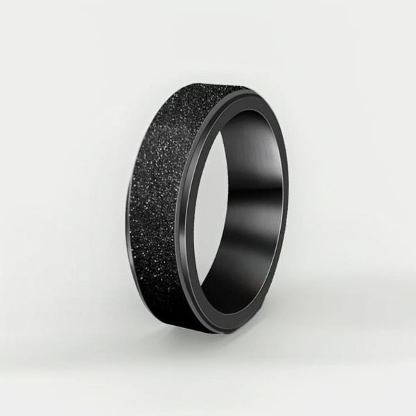 Herren-Stahlring, drehbarer Sandring, Anti-Stress, zum Gravieren