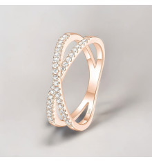 Bague infini en argent 925 – Zircons scintillants et gravure personnalisée