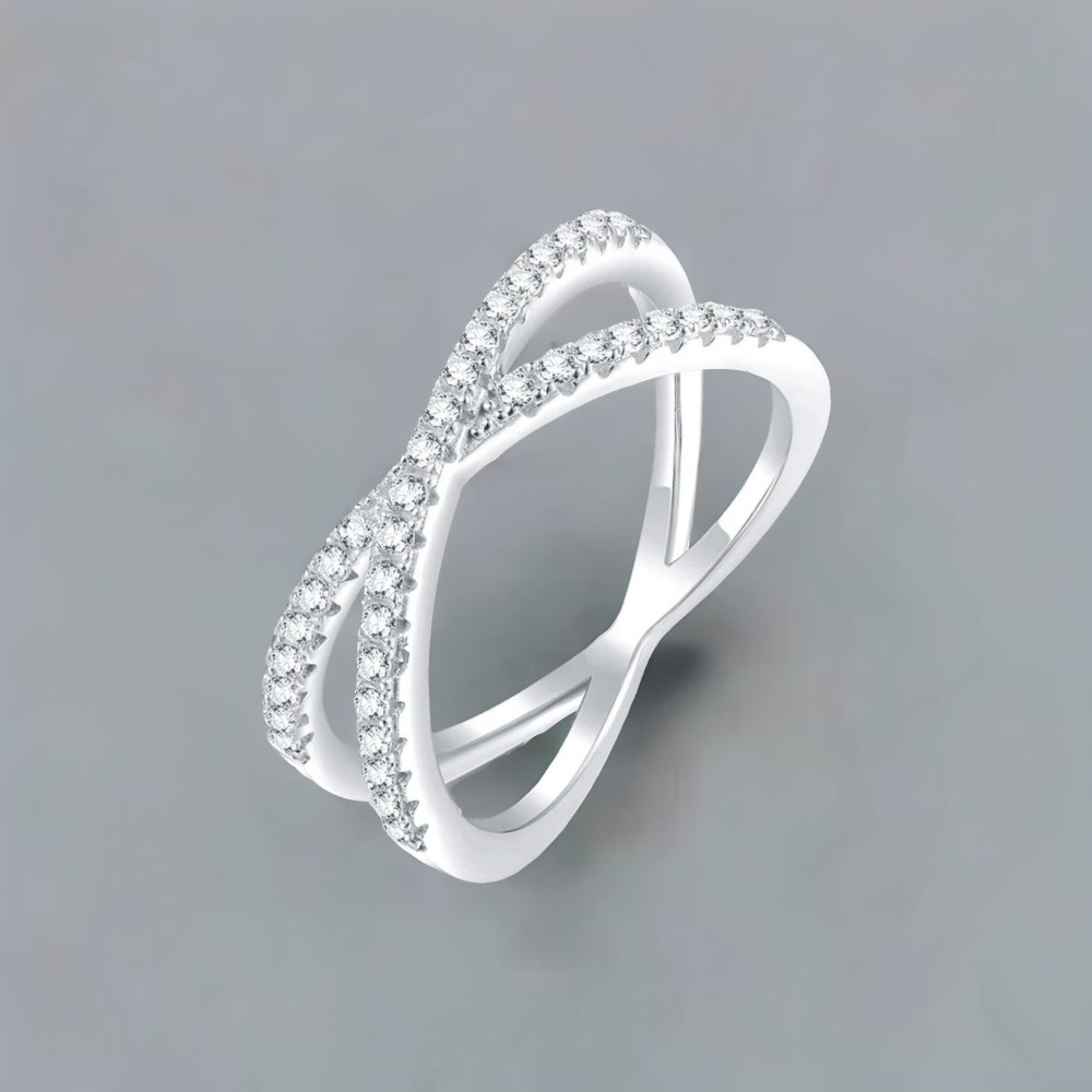 Bague argent infini zircons
