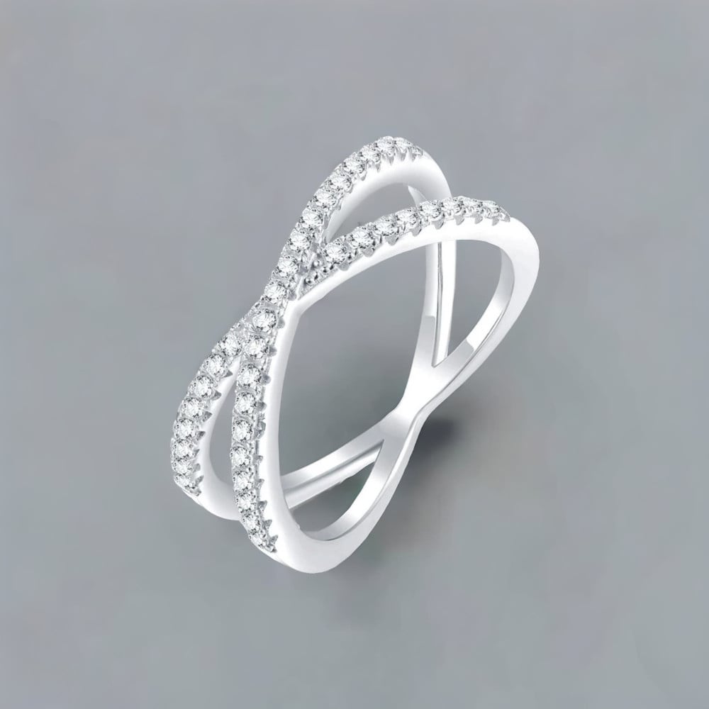 Bague argent infini zircons