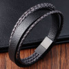 Men's Leather Personalised Bracelet Cords With Stainless Steel Clasp
