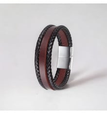 Lederarmband mit geflochtenen Kordeln