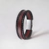 Bracelet homme en cuir noir multi cordons